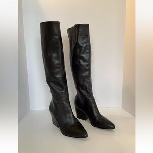 ABLE Amber Black Leather Boot size 6.5. Pull On, Leather Lining.